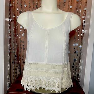 White Crochet Detail Tank XS - New Condition - Never Worn